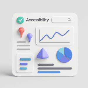 Minimalistic UI design with floating 3D shapes and soft gradients